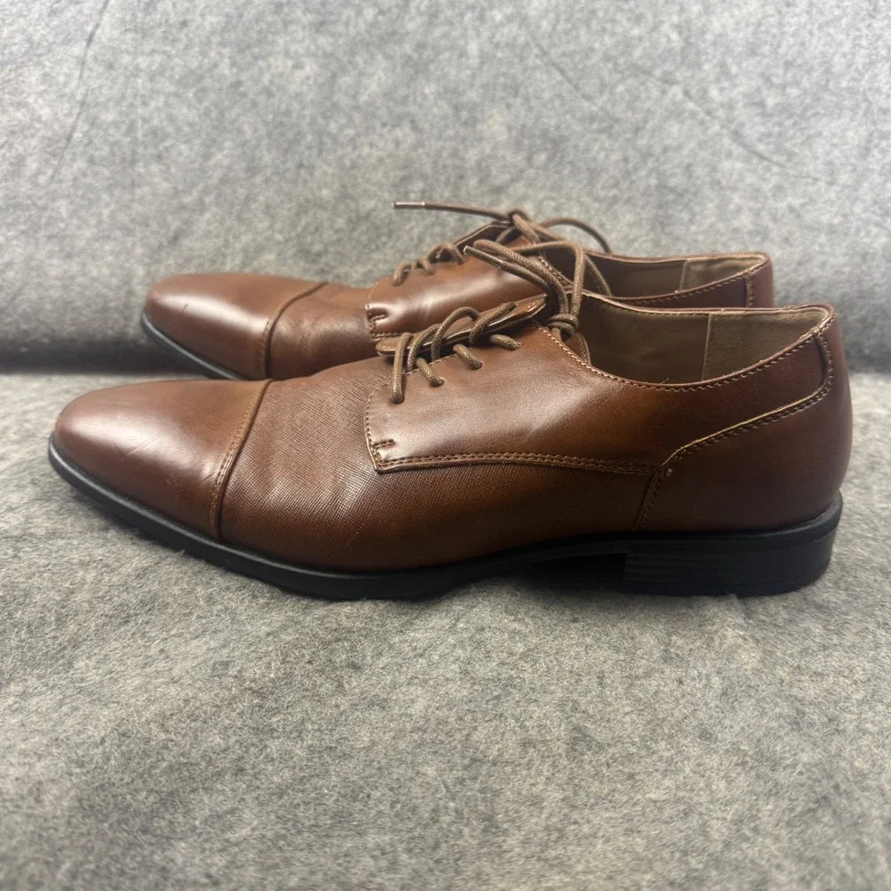 J. Ferrar Brody Mens Cognac Brown Cap Toe Oxford Dress Shoes Size 10M F18767